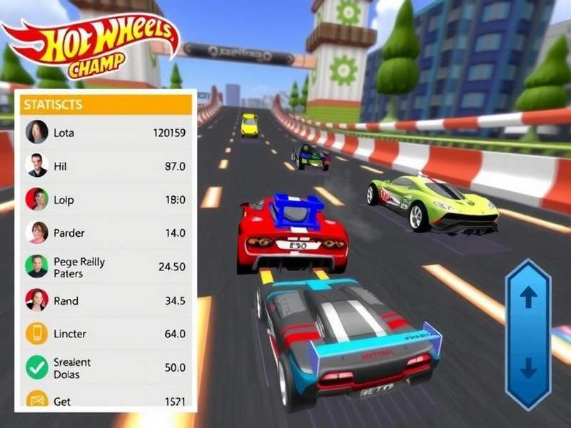 Hot Wheel Champ gameplay screenshot showing racing cars